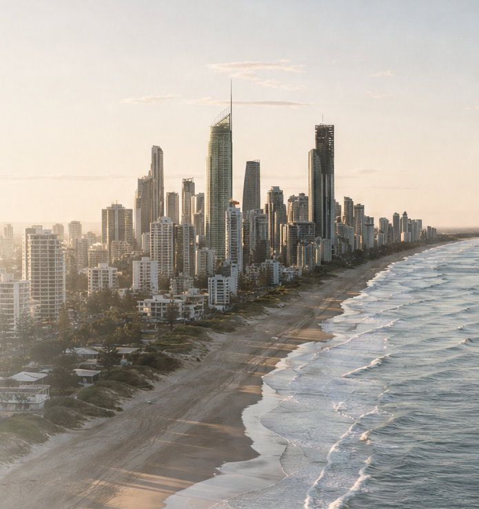 Gold Coast shoreline at sunrise